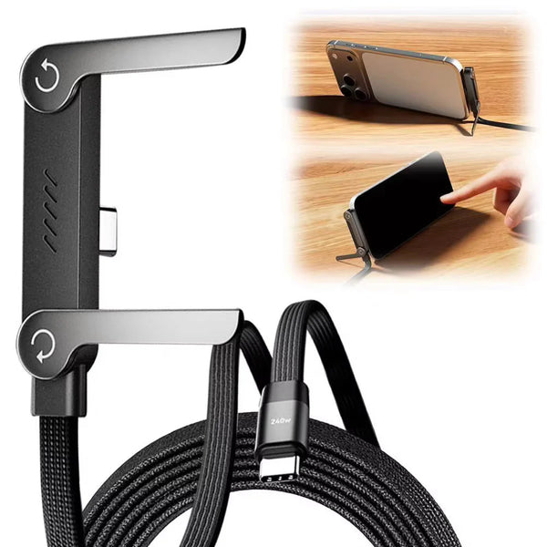 2-in-1 Stand Charging Cable/T- Shaped C-to-C Fast Charging Cable